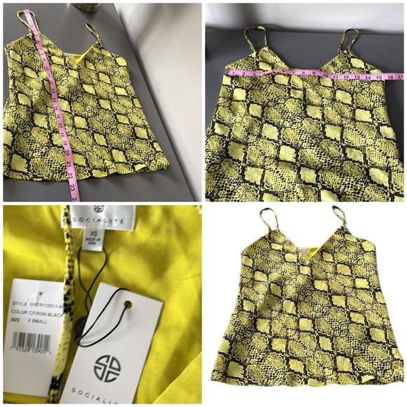 Socialite Snakeskin Yellow and Place Two Piece Set Skirt and Camisole - Picture 9 of 11